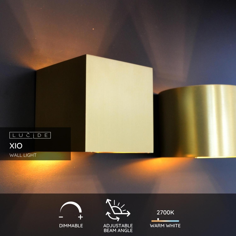 Lucide XIO - Nástenné svietidlo - LED Dim. - G9 - 1x3,5W 2700K - Matt Gold / Mosadz